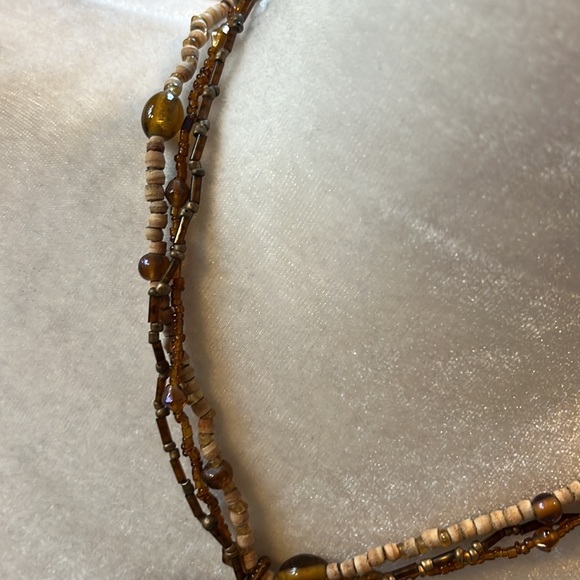 Brown beaded necklace. Worn several times. Listing #7022 - Picture 6 of 11